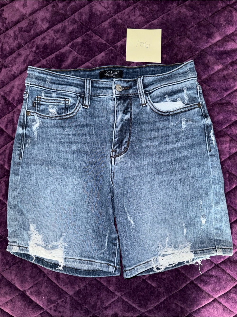 Judy Blue Light Wash Distressed Jean Shorts